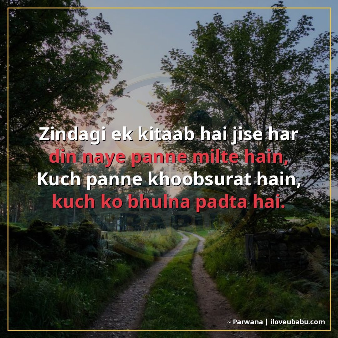 ज़िंदगी एक किताब है जिसे हर दिन नए पन्ने मिलते हैं,
कुछ पन्न