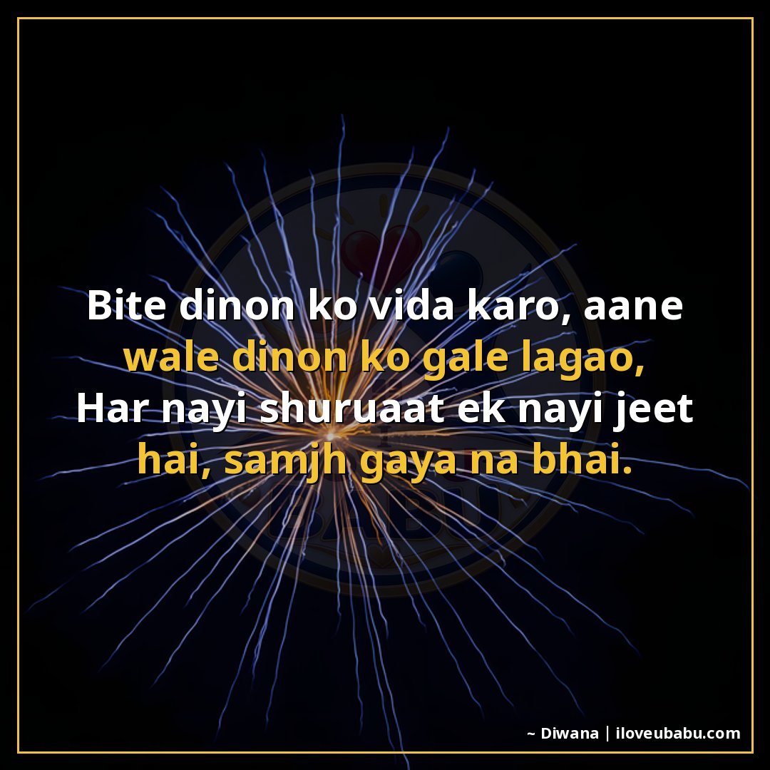 25+ Best New Year Shayari In Hindi For Fresh Beginnings & Happiness 4 बीते दिनों को विदा करो, आने वाले दिनों को गले लगाओ,
हर नई शु