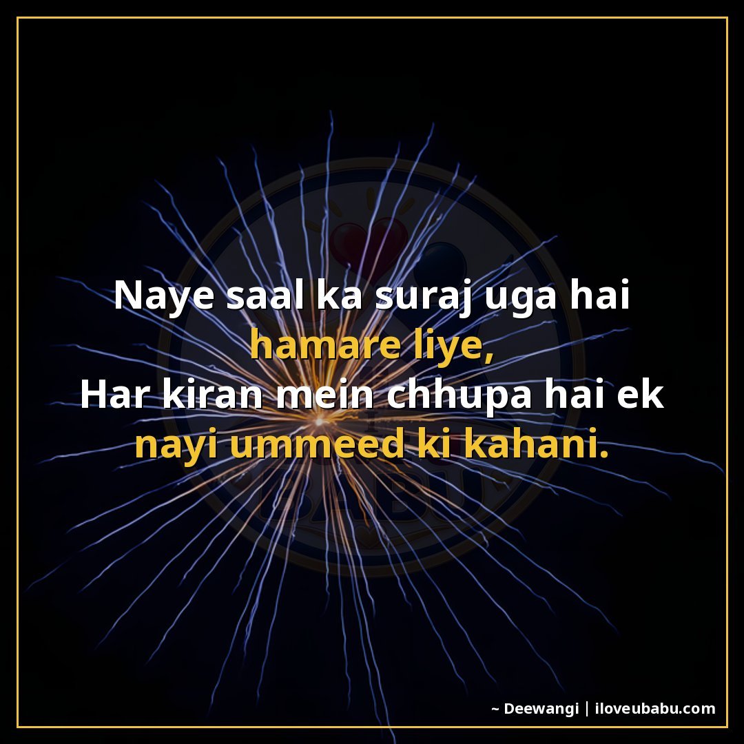 25+ Best New Year Shayari In Hindi – Wishes For Fresh Starts & Happiness 4 नए साल का सूरज उगा है हमारे लिए,
हर किरण में छुपा है एक नई उ