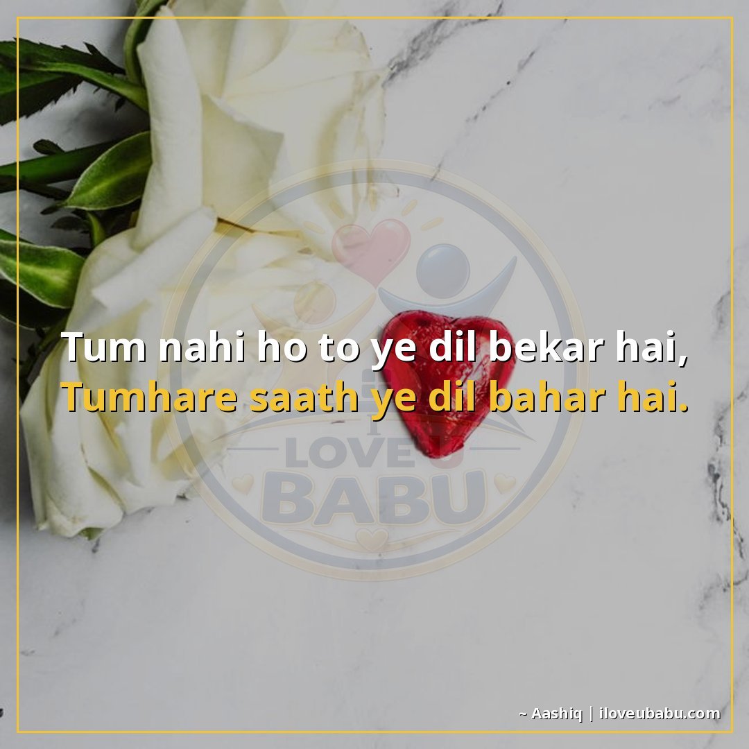 तुम नहीं हो तो ये दिल बेकार है,
तुम्हारे साथ ये दिल बहार है।