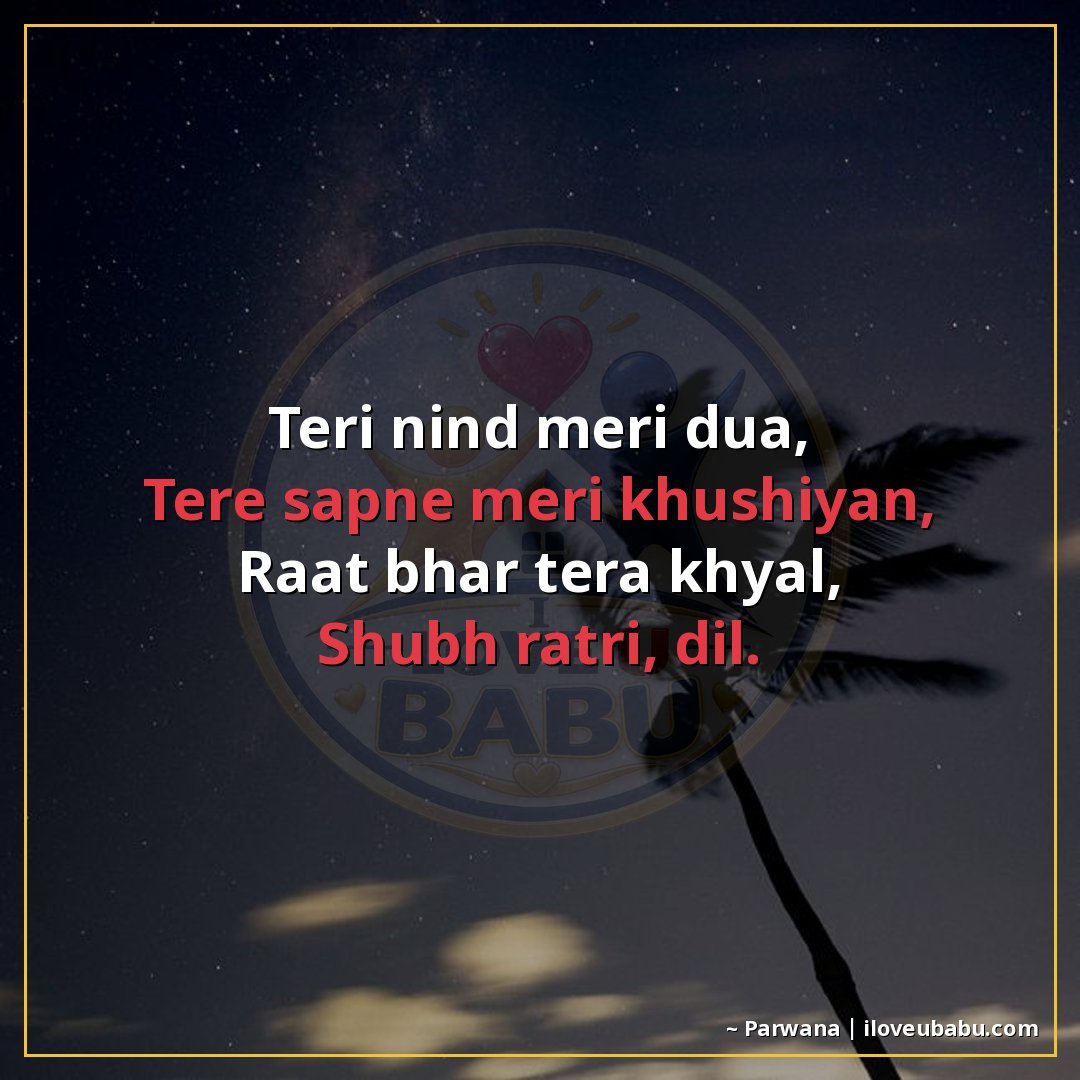 तेरी नींद मेरी दुआ,
तेरे सपने मेरी खुशियाँ,
रात भर तेरा ख़्य