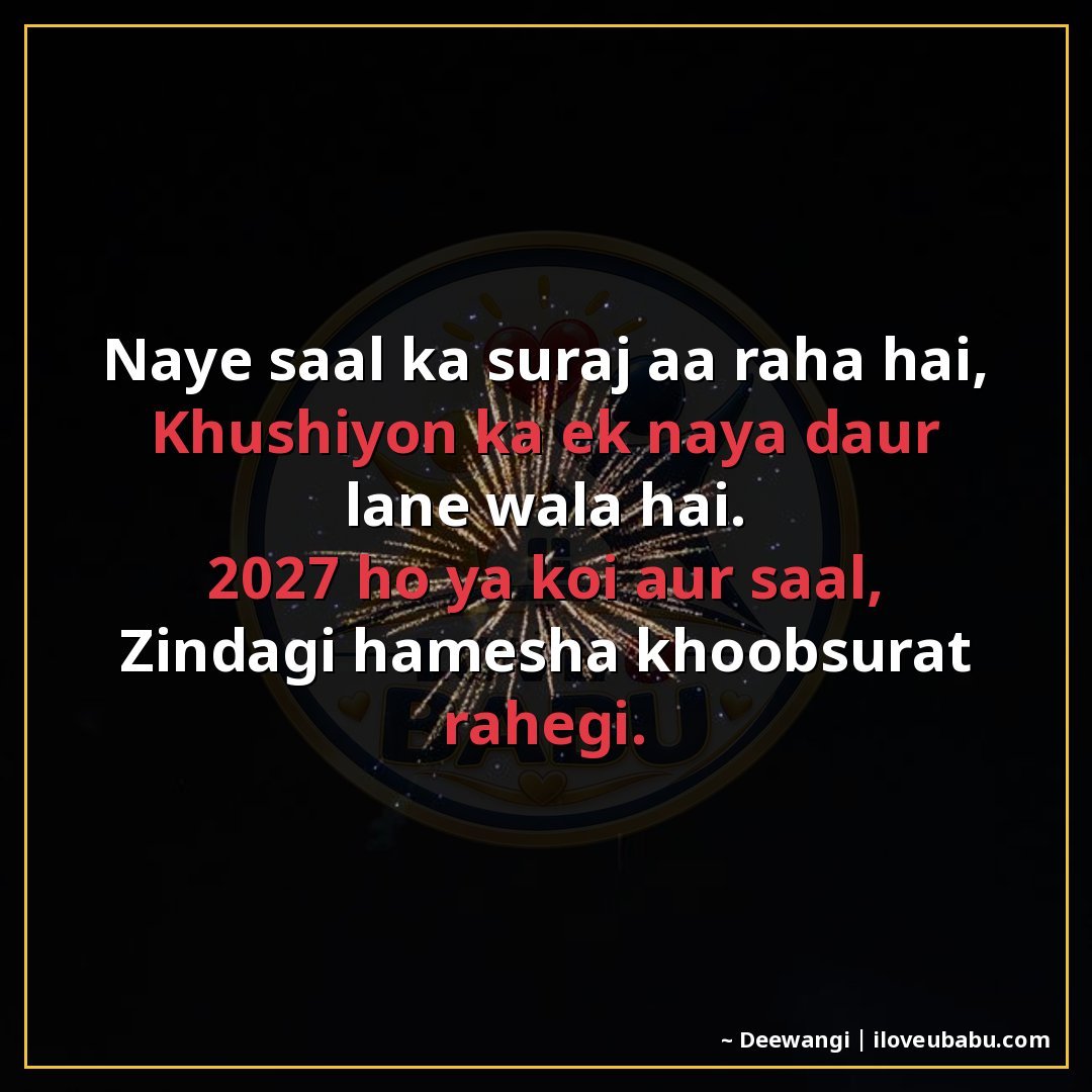 25+ Best New Year Shayari For WhatsApp Status 2027 In Hindi – Short & Sweet 3 नए साल का सूरज आ रहा है,
खुशियों का एक नया दौर लाने वाला है।