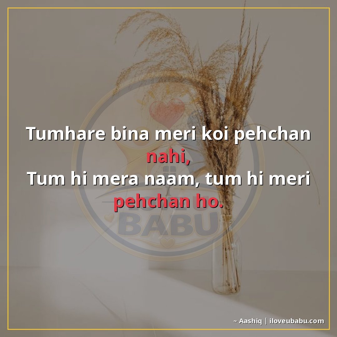 25+ Best Two Line Shayari For Your Girlfriend or Boyfriend In Hindi 25 तुम्हारे बिना मेरी कोई पहचान नहीं,
तुम ही मेरा नाम, तुम ही म