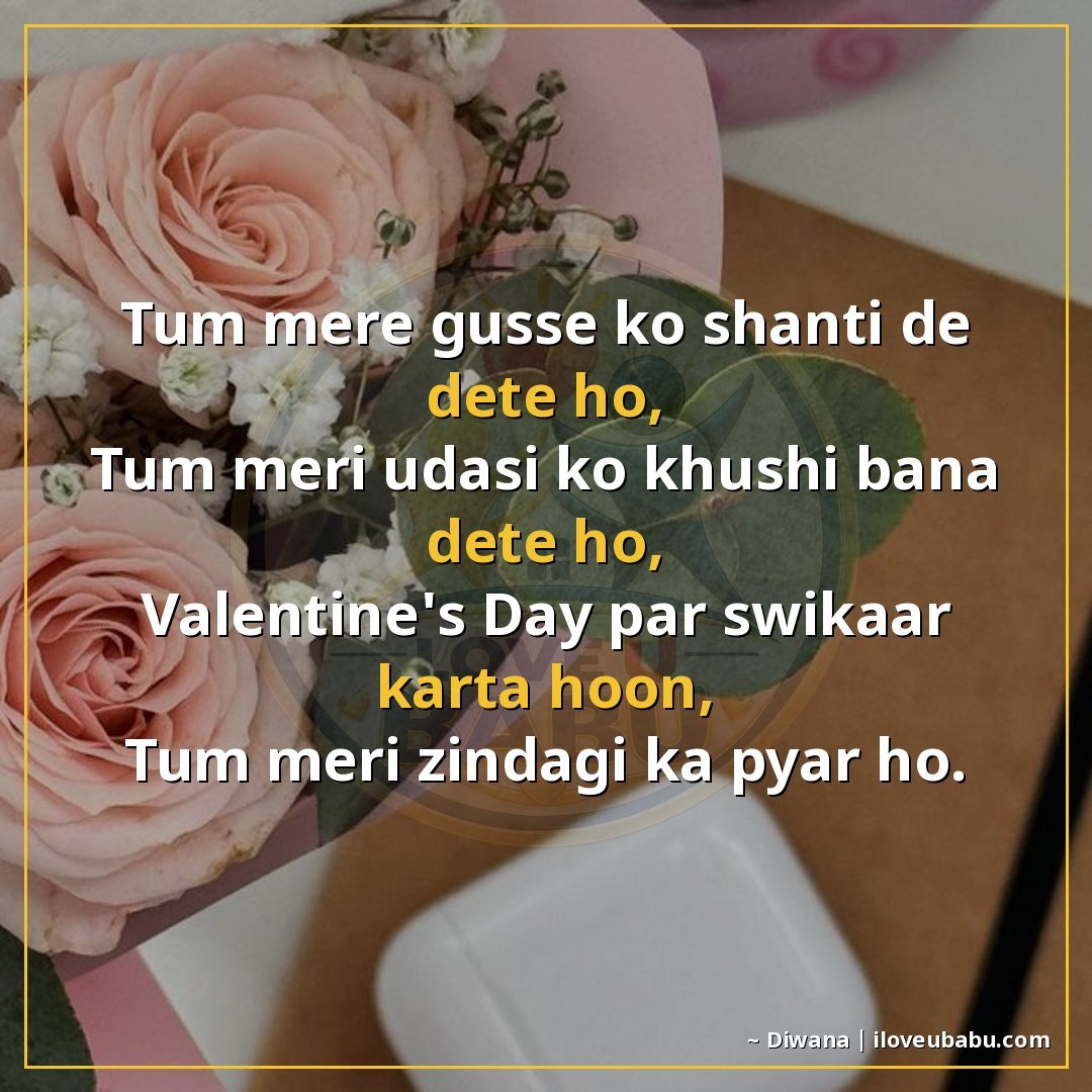 तुम मेरे ग़ुस्से को शांति दे देते हो,
तुम मेरी उदासी को खुशी