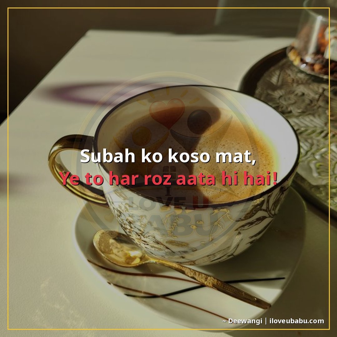 25+ Funny Good Morning Shayari In Hindi That'll Make Them Laugh Instead Of Groan 25 सुबह को कोसो मत,
यह तो हर रोज आता ही है!